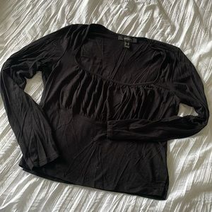 Woman’s: Black Long sleeve U-cut front shirt By: Forever21+ Size: 0X